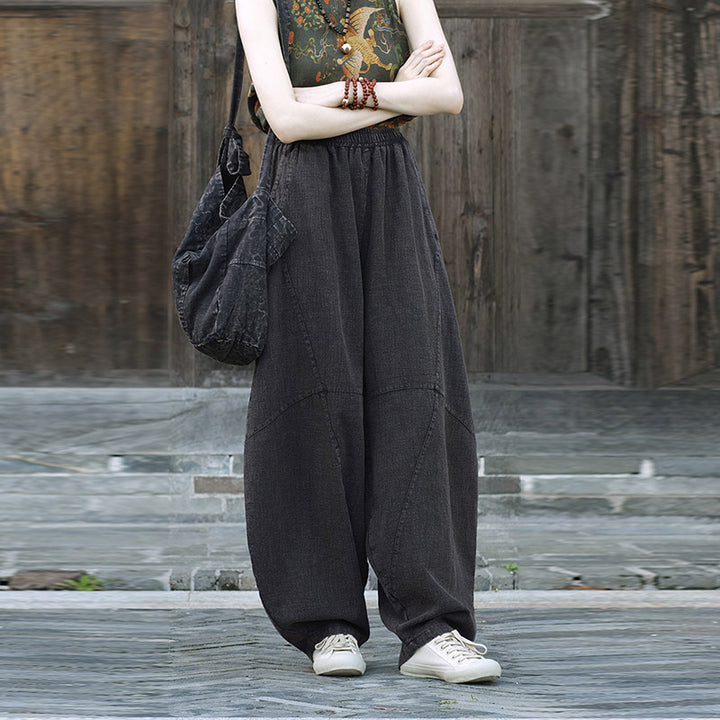 Pantalones con Buddha Stones, pantalones harem holgados para yoga zen y tai chi para mujer. - image 25