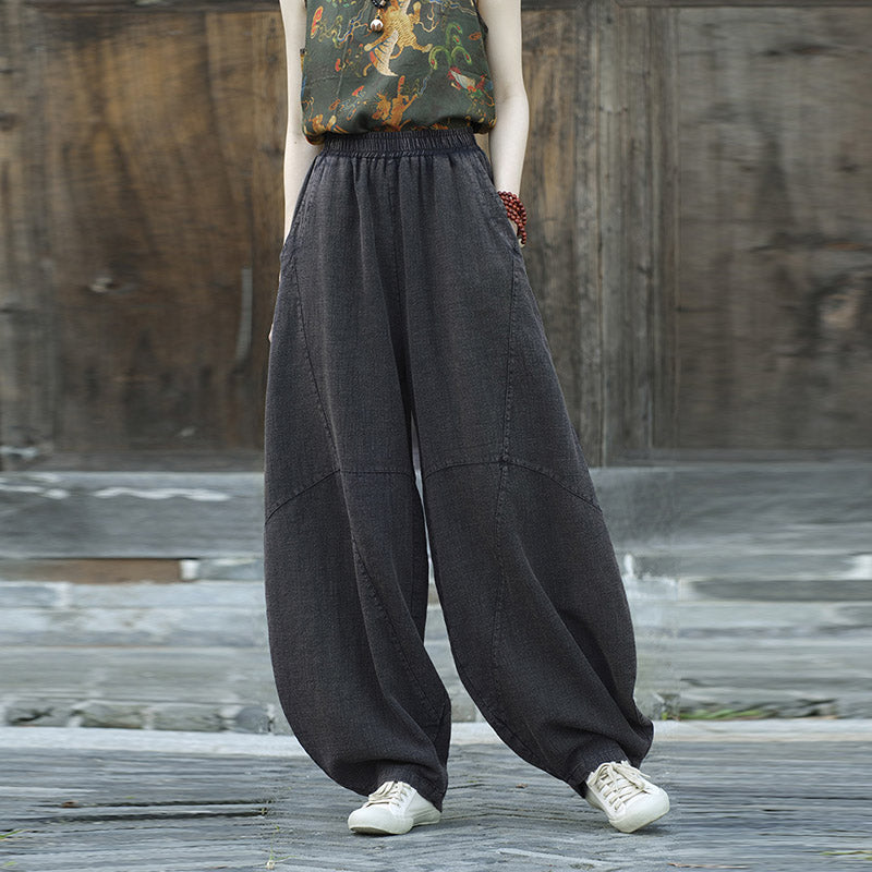 Pantalones con Buddha Stones, pantalones harem holgados para yoga zen y tai chi para mujer. - image 22