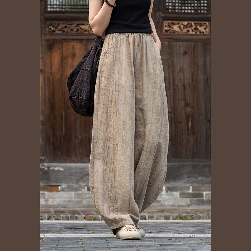 Pantalones de lino de algodón con Buddha Stones , pantalones de diseño teñido anudado, pantalones sueltos de Yoga Zen para mujer con bolsillos - image 11