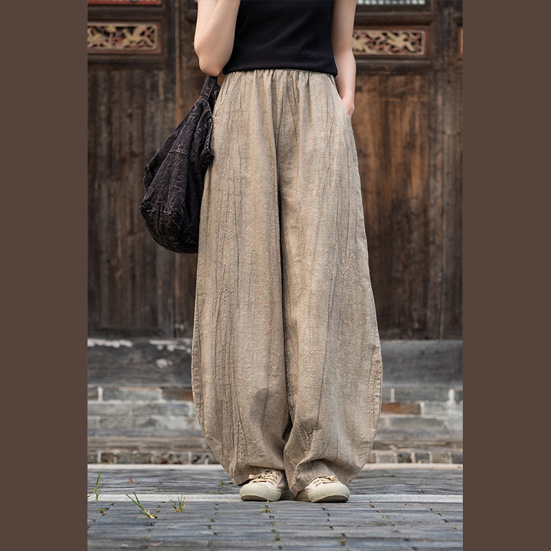 Pantalones de lino de algodón con Buddha Stones , pantalones de diseño teñido anudado, pantalones sueltos de Yoga Zen para mujer con bolsillos - image 9