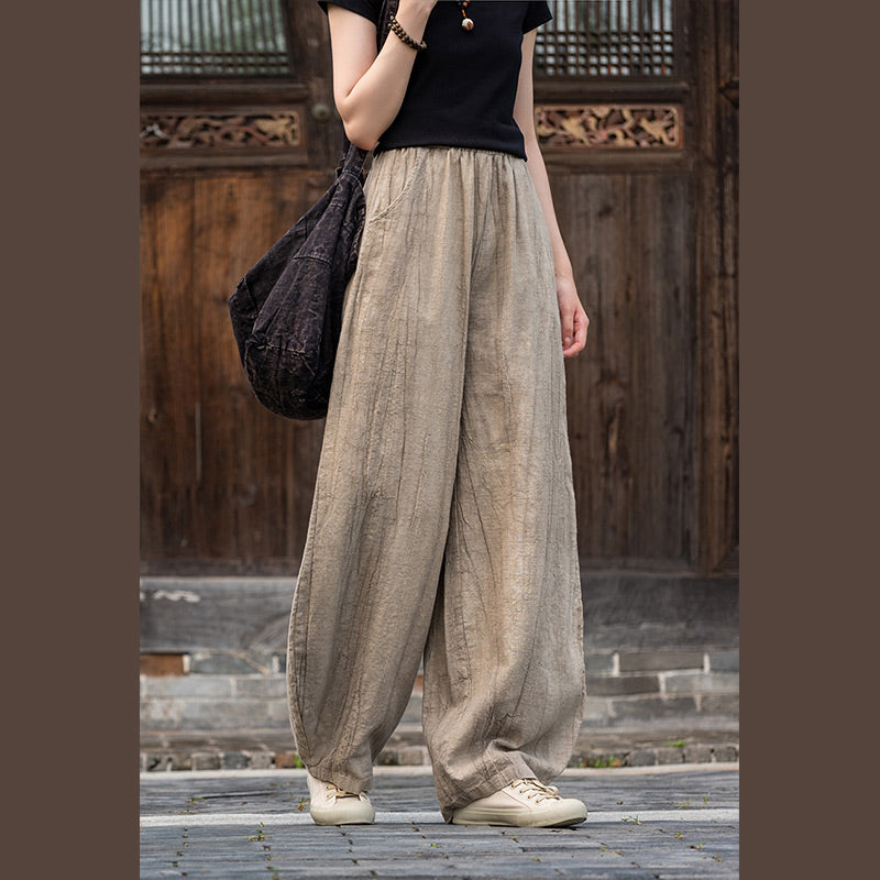 Pantalones de lino de algodón con Buddha Stones , pantalones de diseño teñido anudado, pantalones sueltos de Yoga Zen para mujer con bolsillos - image 13