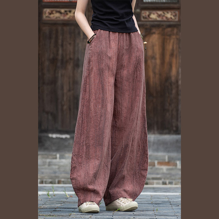 Pantalones de lino de algodón con Buddha Stones , pantalones de diseño teñido anudado, pantalones sueltos de Yoga Zen para mujer con bolsillos - image 20
