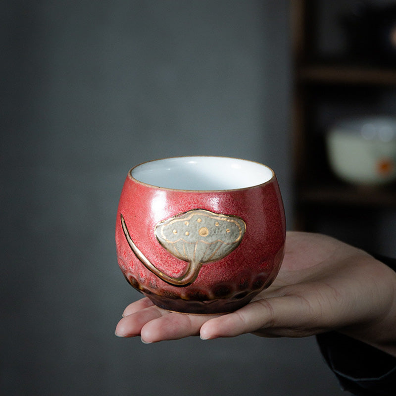 Taza de té de Kung Fu con Buddha Stones , vaina de loto grabada - image 10