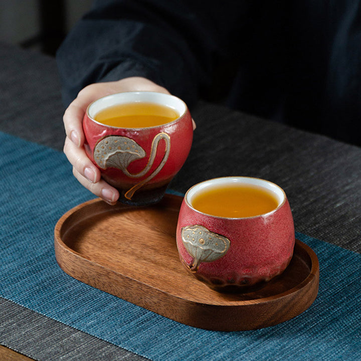 Taza de té de Kung Fu con Buddha Stones , vaina de loto grabada - image 11