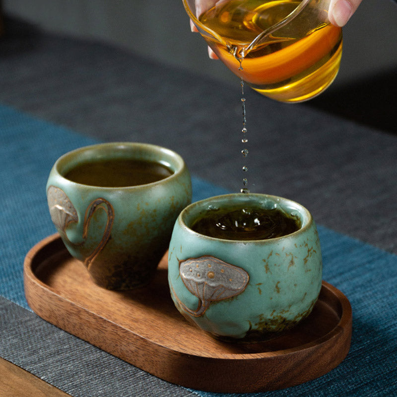 Taza de té de Kung Fu con Buddha Stones , vaina de loto grabada - image 1