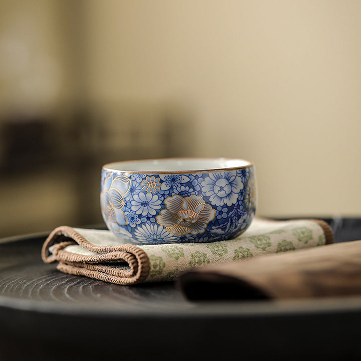 Buddha Stones, loto, crisantemo, flor de ciruelo, taza de té, taza de té de Kung Fu, tetera