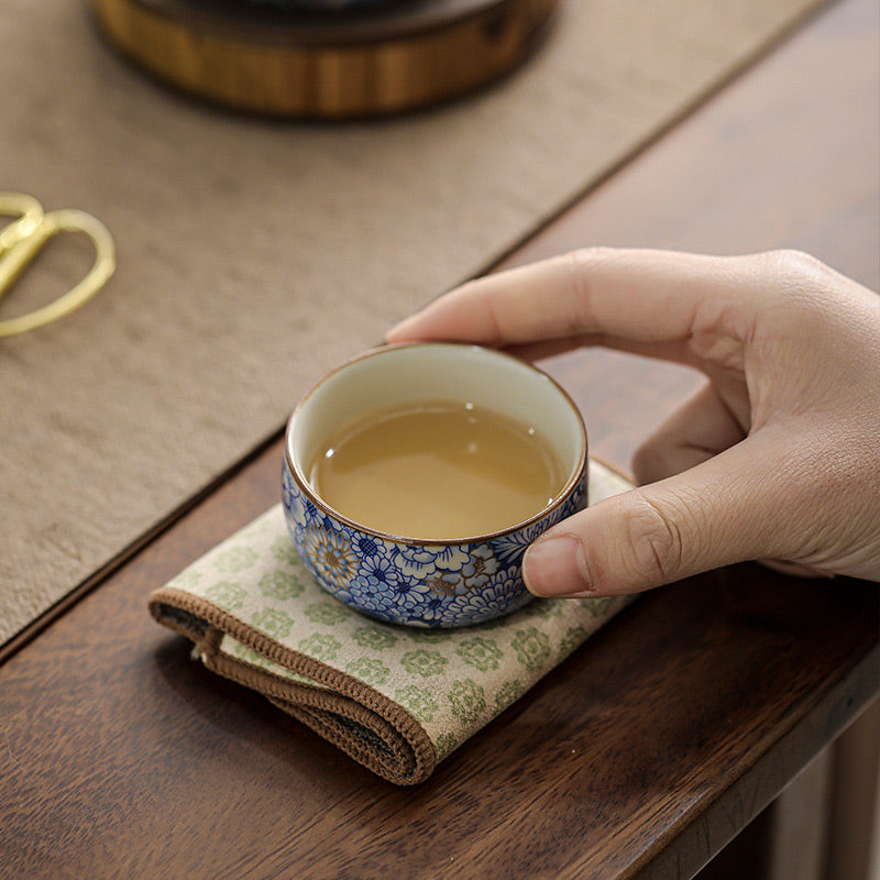 Buddha Stones, loto, crisantemo, flor de ciruelo, taza de té, taza de té de Kung Fu, tetera