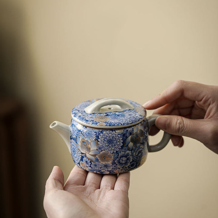Buddha Stones, loto, crisantemo, flor de ciruelo, taza de té, taza de té de Kung Fu, tetera