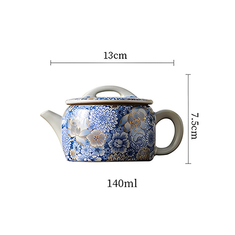 Buddha Stones, loto, crisantemo, flor de ciruelo, taza de té, taza de té de Kung Fu, tetera