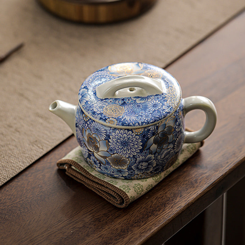 Buddha Stones, loto, crisantemo, flor de ciruelo, taza de té, taza de té de Kung Fu, tetera