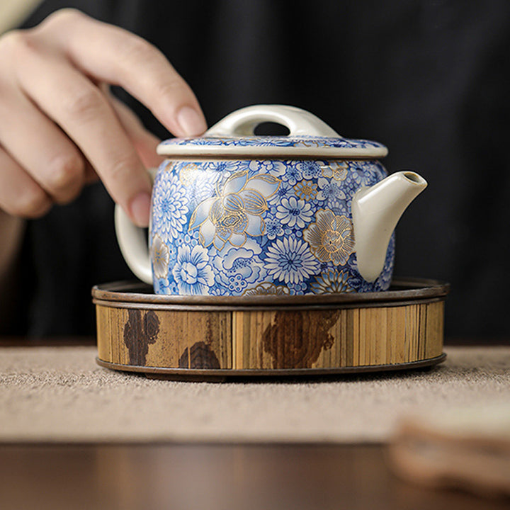 Buddha Stones, loto, crisantemo, flor de ciruelo, taza de té, taza de té de Kung Fu, tetera