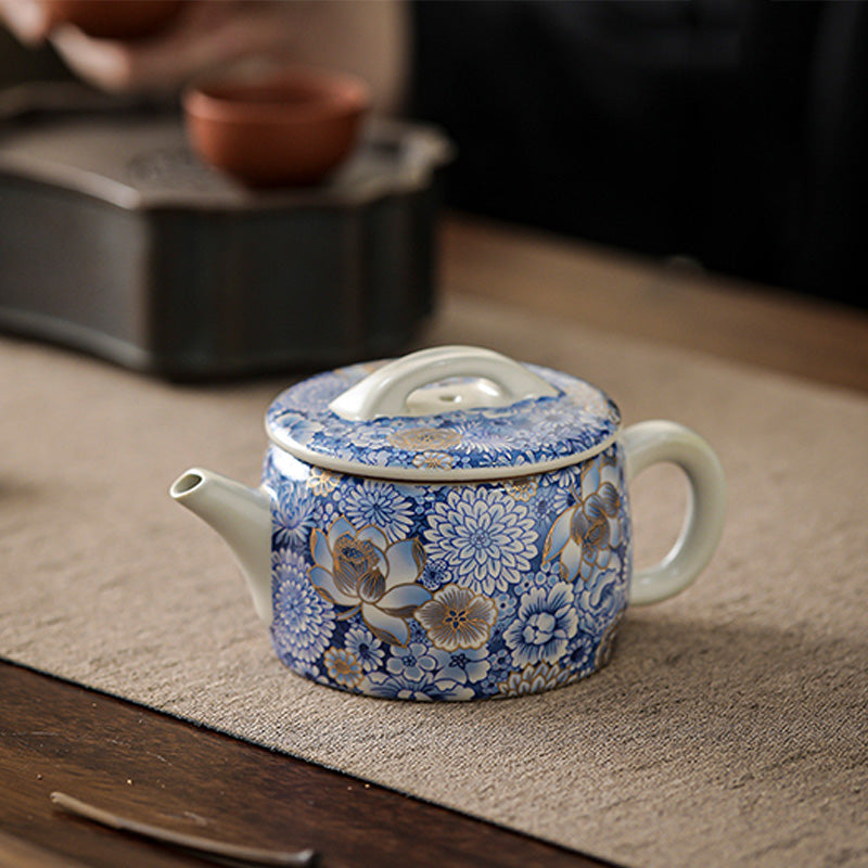 Buddha Stones, loto, crisantemo, flor de ciruelo, taza de té, taza de té de Kung Fu, tetera