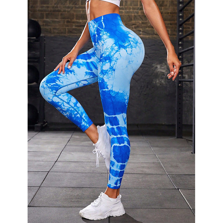 Pantalones con estampado de teñido anudado de Buddha Stones, mallas deportivas de cintura alta para Yoga, pantalones de Yoga para mujer - image 10