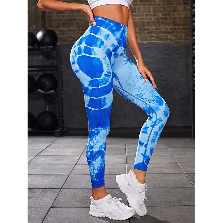 Pantalones con estampado de teñido anudado de Buddha Stones, mallas deportivas de cintura alta para Yoga, pantalones de Yoga para mujer - image 11