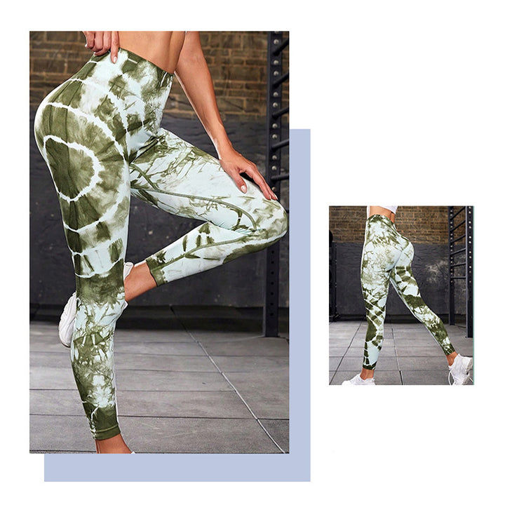 Pantalones con estampado de teñido anudado de Buddha Stones, mallas deportivas de cintura alta para Yoga, pantalones de Yoga para mujer