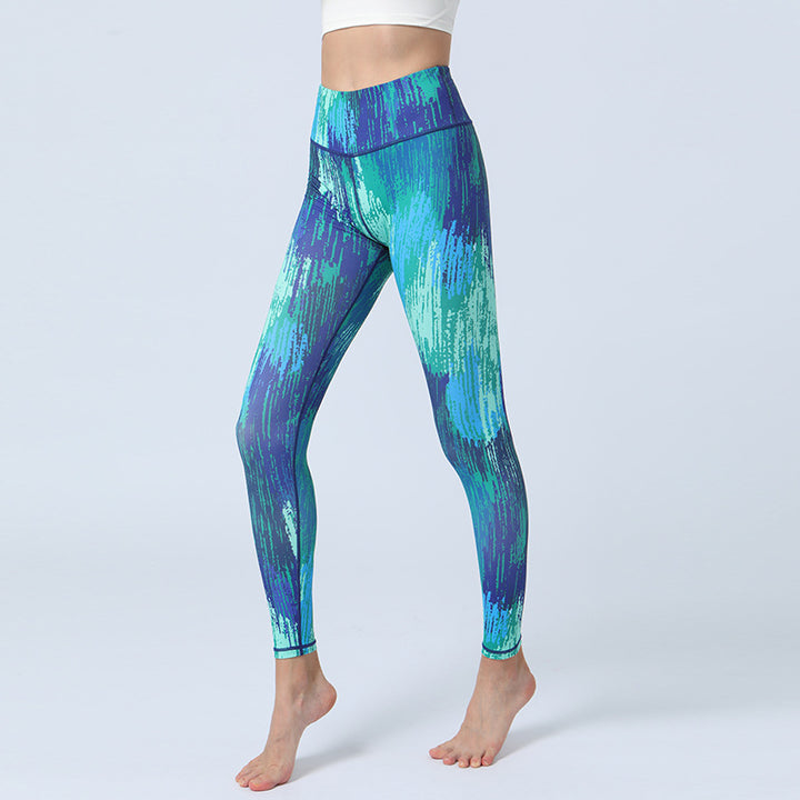Pantalones con estampado de Buddha Stones, mallas deportivas de cintura alta para Yoga, pantalones de Yoga para mujer - Azul Verde - US8-10, UK/AU12-14, EU40-42 (XL)  - image 8