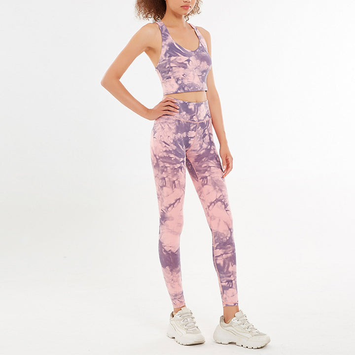 Buddha Stones 2 piezas flores florales estampado crop tank top pantalones deportes gimnasio trajes fitness yoga mujeres yoga conjuntos