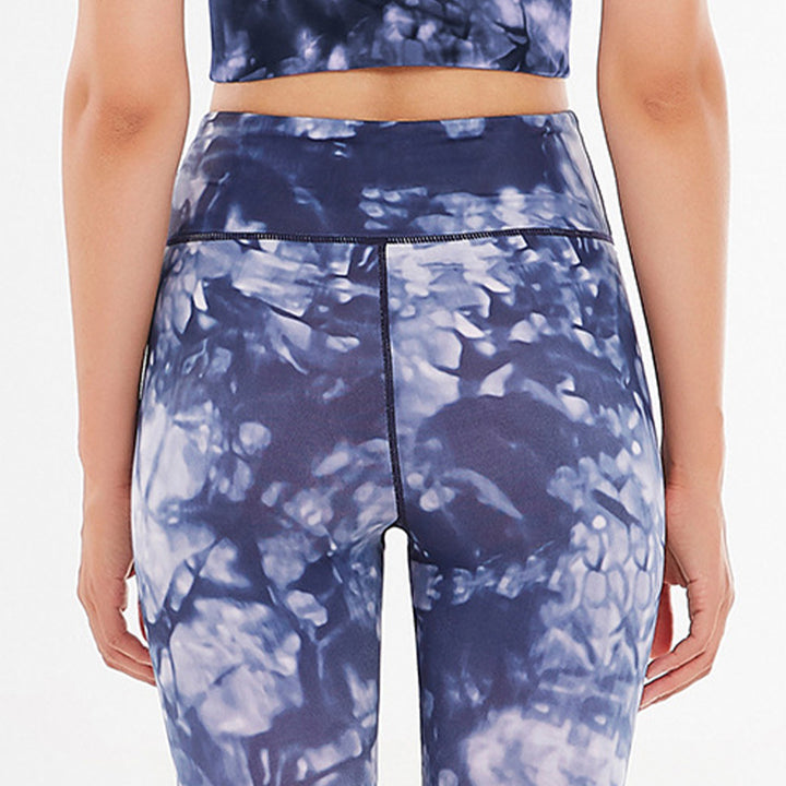 Buddha Stones 2 piezas flores florales estampado crop tank top pantalones deportes gimnasio trajes fitness yoga mujeres yoga conjuntos - image 13