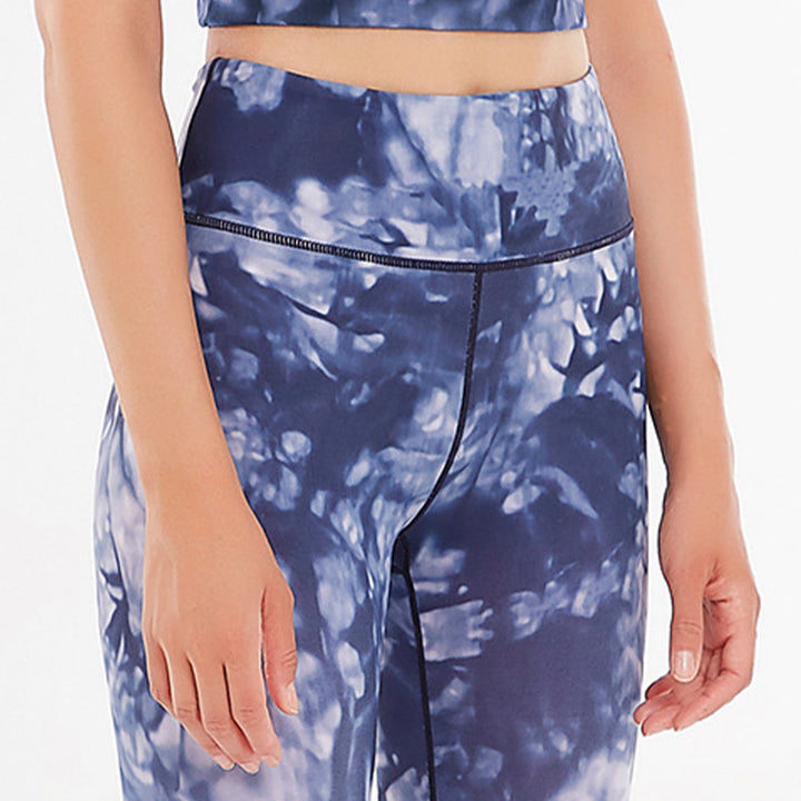 Buddha Stones 2 piezas flores florales estampado crop tank top pantalones deportes gimnasio trajes fitness yoga mujeres yoga conjuntos - image 12