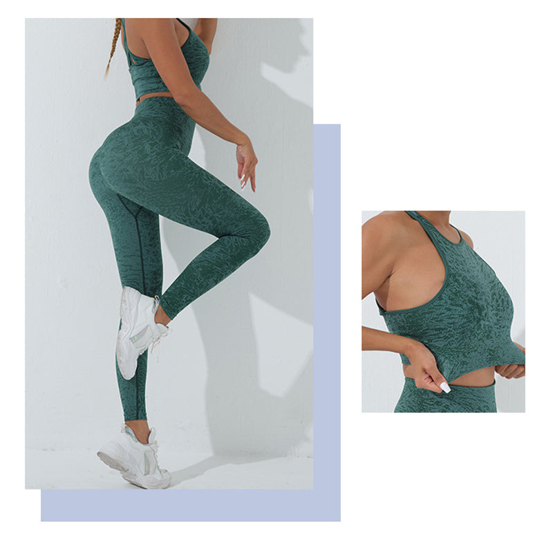 Buddha Stones 2 piezas sin costuras fitness crop tank top pantalones deportes gimnasio trajes mujeres yoga conjuntos