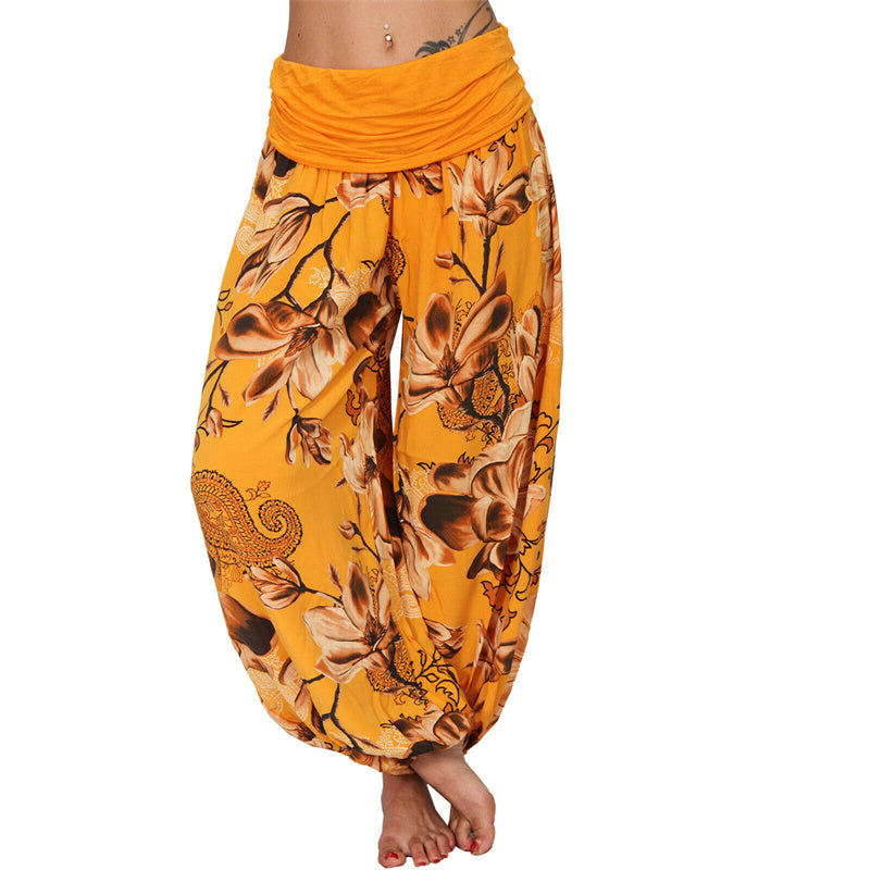 Pantalones de yoga para mujer con diseño de hojas de flores y piedras de Buddha Stones - Naranja - US20，UK/AU24，EU52 (5XL) - image 34