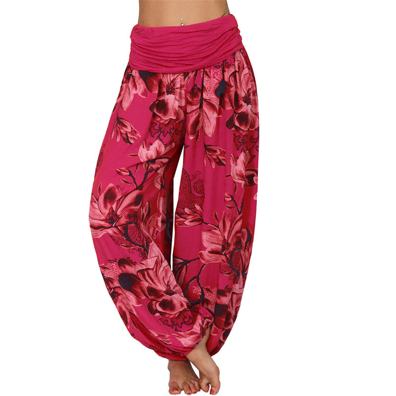 Pantalones de yoga para mujer con diseño de hojas de flores y piedras de Buddha Stones - Rojo - US20，UK/AU24，EU52 (5XL) - image 37