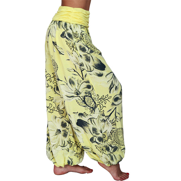 Pantalones de yoga para mujer con diseño de hojas de flores y piedras de Buddha Stones - image 11