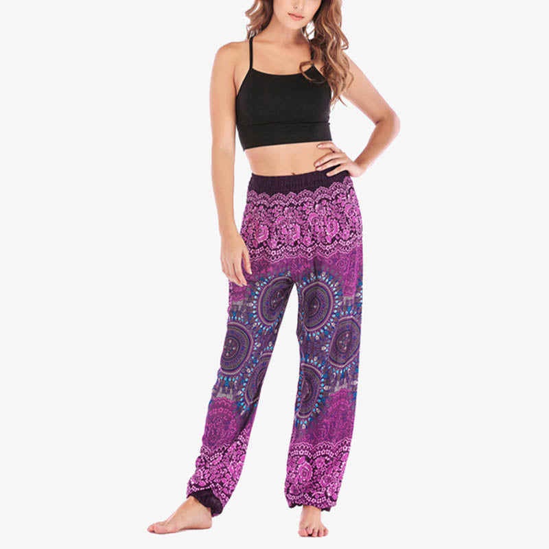 Buddha Stones Boho Pantalones Harem Sueltos Pantalones de Yoga para Mujer - image 7