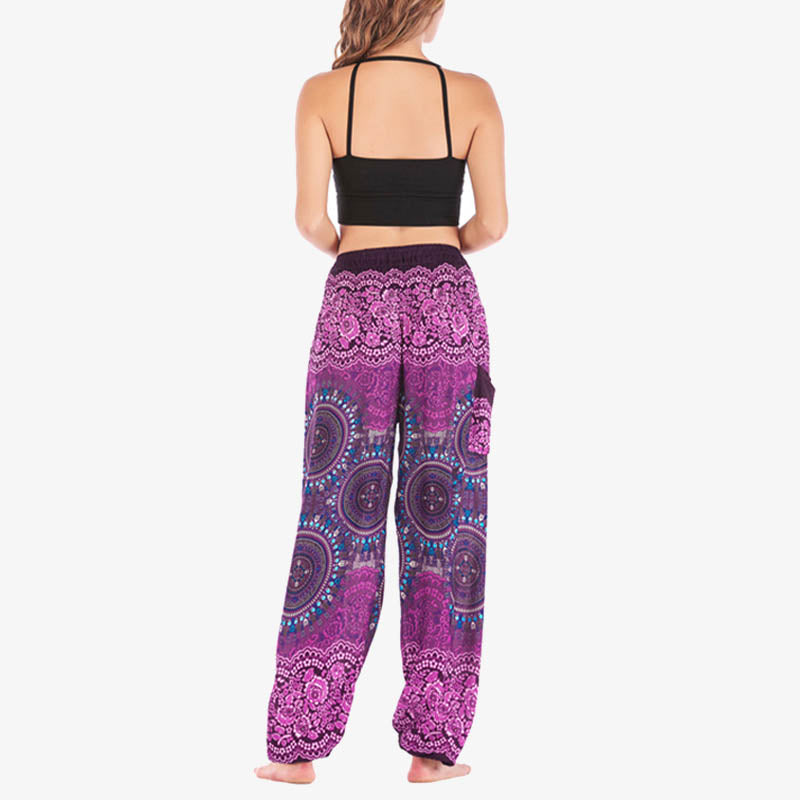 Buddha Stones Boho Pantalones Harem Sueltos Pantalones de Yoga para Mujer - image 9