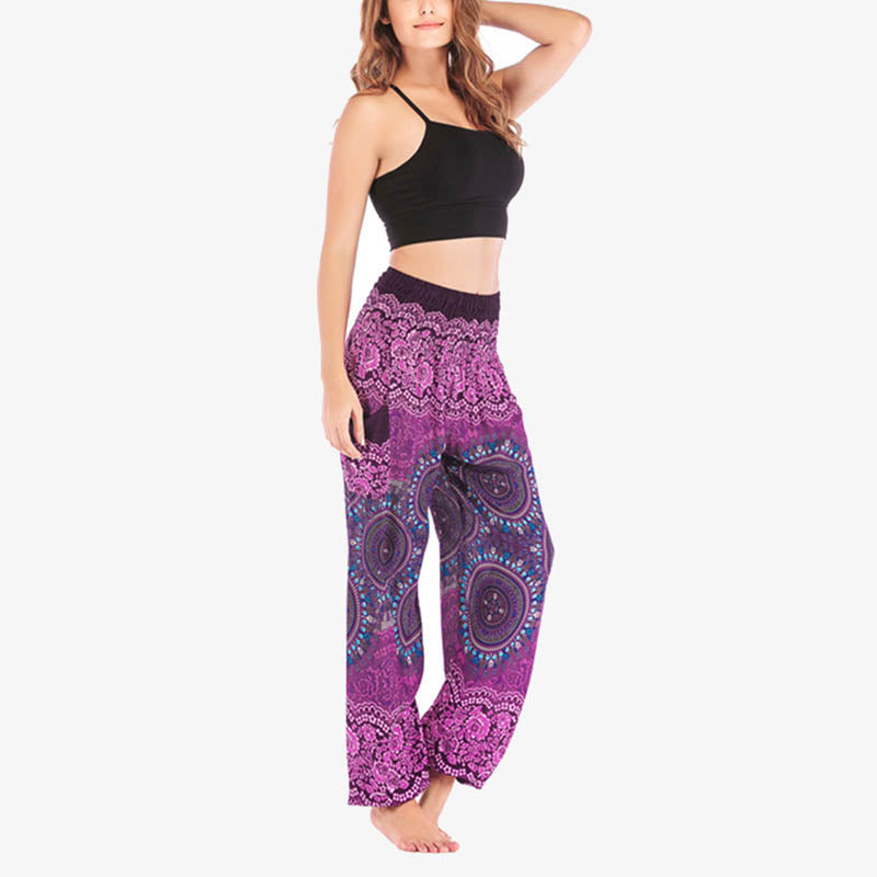 Buddha Stones Boho Pantalones Harem Sueltos Pantalones de Yoga para Mujer - image 3