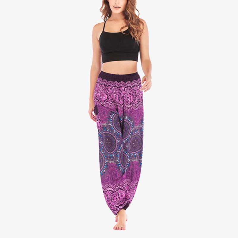 Buddha Stones Boho Pantalones Harem Sueltos Pantalones de Yoga para Mujer - image 1
