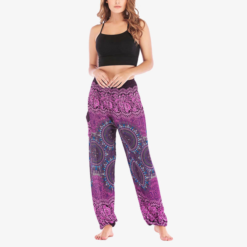 Buddha Stones Boho Pantalones Harem Sueltos Pantalones de Yoga para Mujer - image 11
