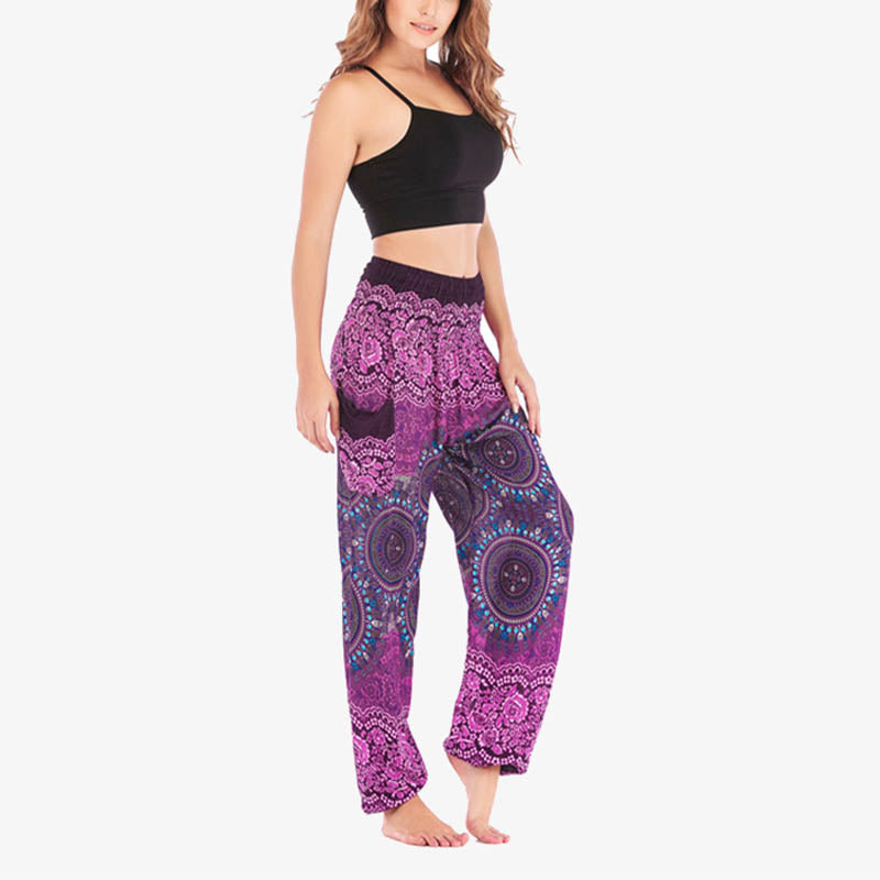Buddha Stones Boho Pantalones Harem Sueltos Pantalones de Yoga para Mujer - image 9