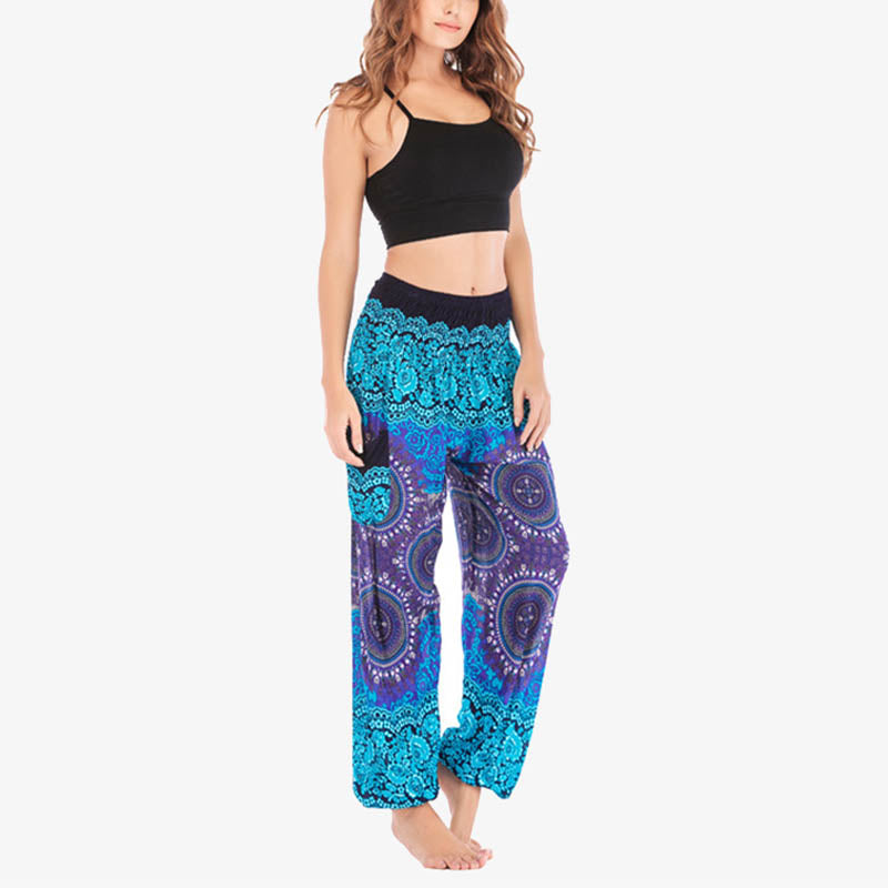 Buddha Stones Boho Pantalones Harem Sueltos Pantalones de Yoga para Mujer - image 17
