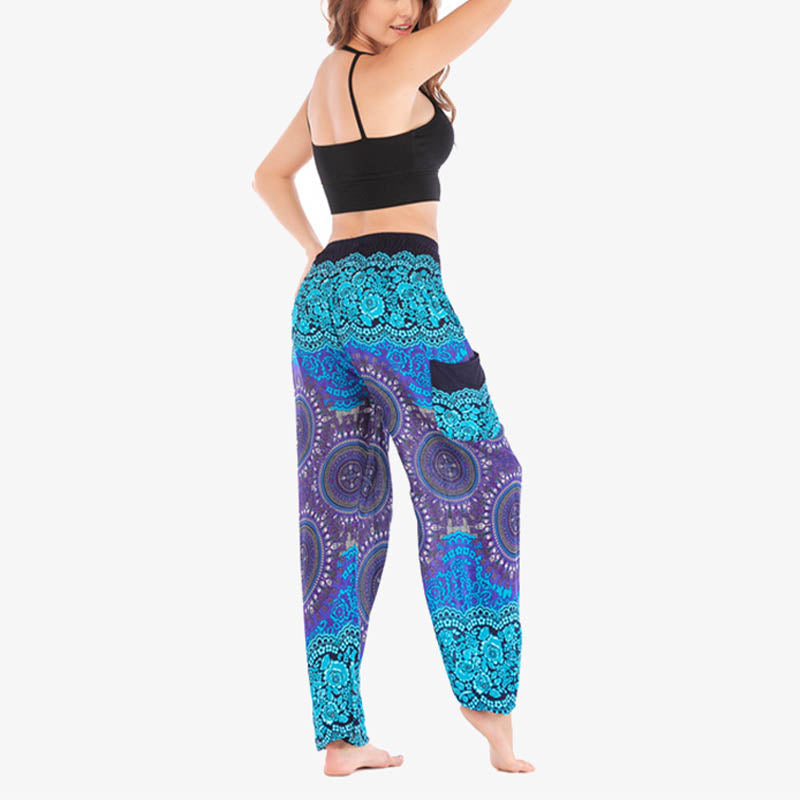 Buddha Stones Boho Pantalones Harem Sueltos Pantalones de Yoga para Mujer - image 19