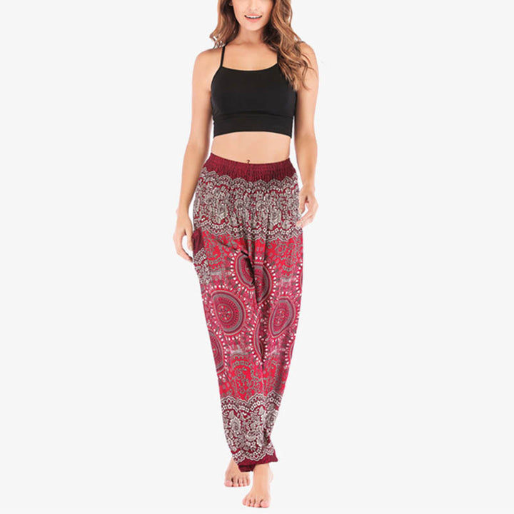 Buddha Stones Boho Pantalones Harem Sueltos Pantalones de Yoga para Mujer - image 23