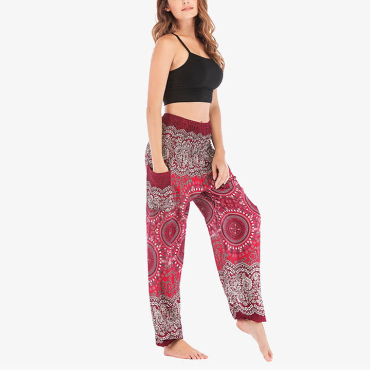 Buddha Stones Boho Pantalones Harem Sueltos Pantalones de Yoga para Mujer - image 28