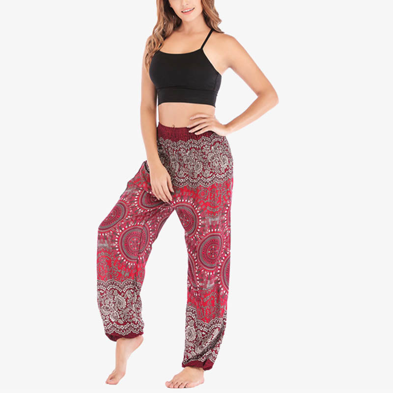 Buddha Stones Boho Pantalones Harem Sueltos Pantalones de Yoga para Mujer - image 25