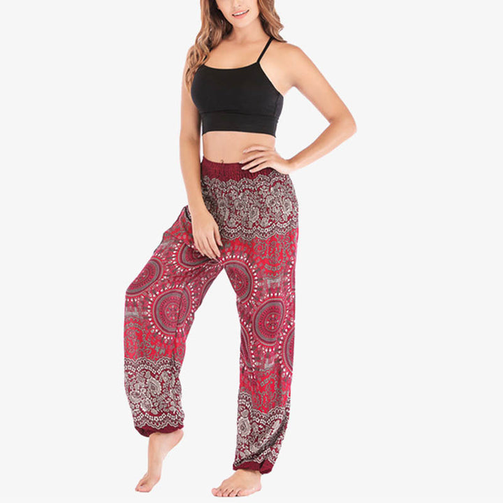 Buddha Stones Boho Pantalones Harem Sueltos Pantalones de Yoga para Mujer - image 25