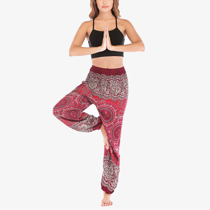 Buddha Stones Boho Pantalones Harem Sueltos Pantalones de Yoga para Mujer - image 24