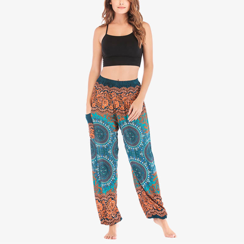 Buddha Stones Boho Pantalones Harem Sueltos Pantalones de Yoga para Mujer - image 36