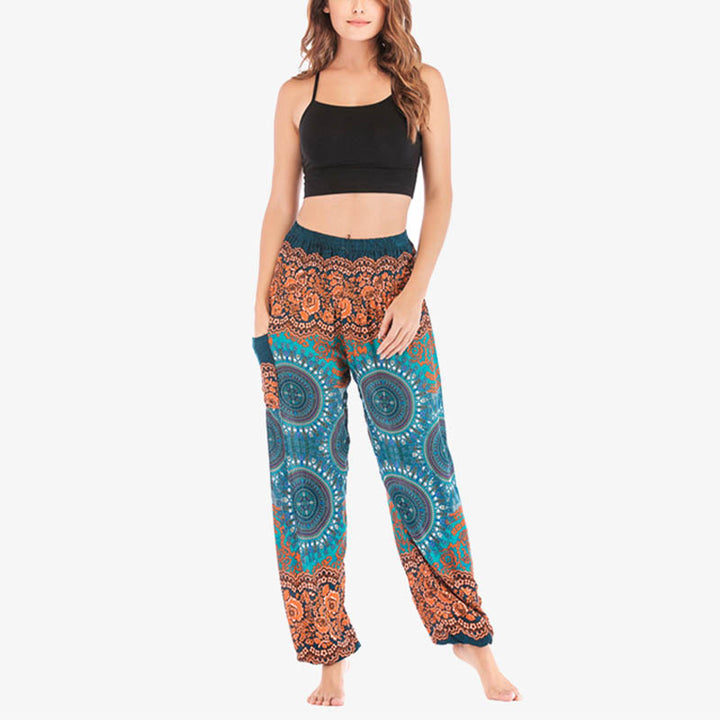 Buddha Stones Boho Pantalones Harem Sueltos Pantalones de Yoga para Mujer - image 36