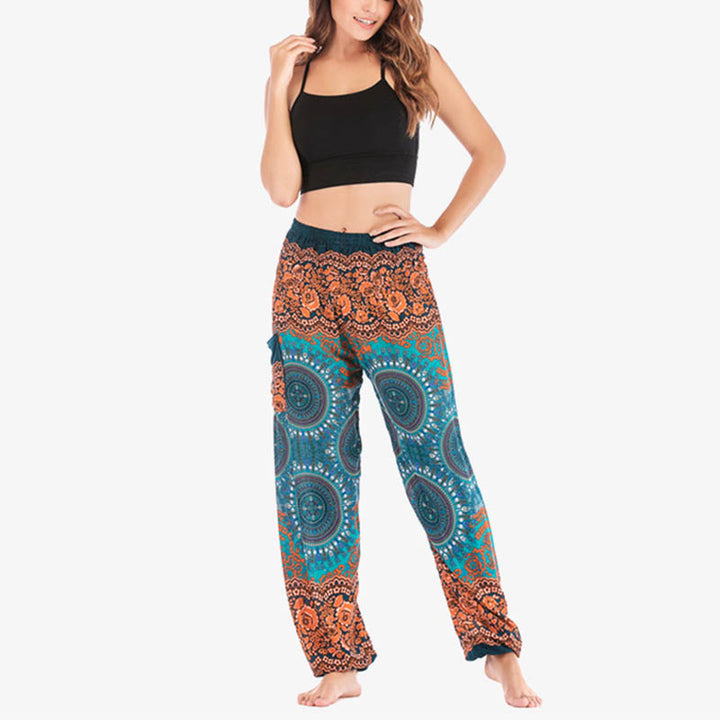 Buddha Stones Boho Pantalones Harem Sueltos Pantalones de Yoga para Mujer - image 37