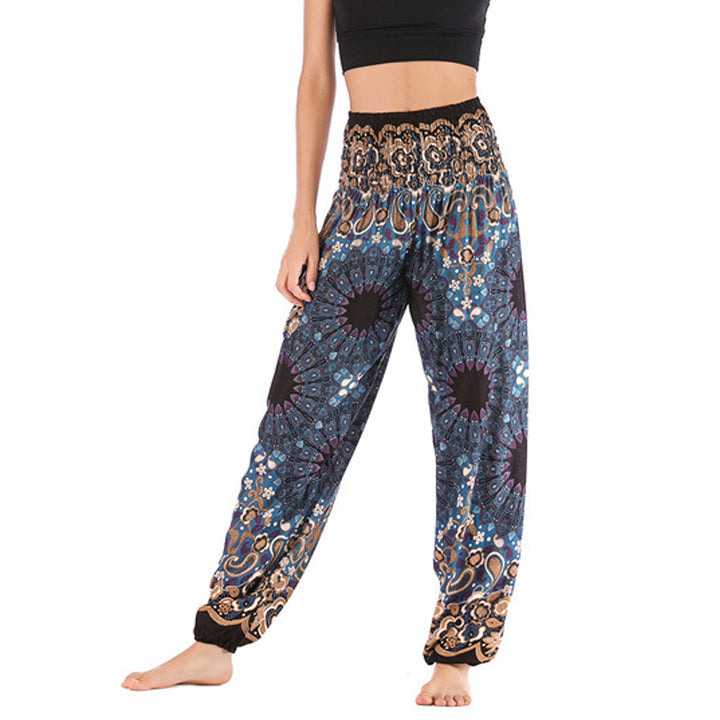 Pantalones de yoga para mujer con estampado geométrico de mandala y piedras de Buddha Stones - Oro negro - US2-8/10，UK/AU6-12/14，EU34-40/42 (F) - image 27
