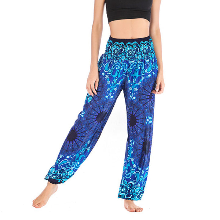 Pantalones de yoga para mujer con estampado geométrico de mandala y piedras de Buddha Stones - Azul - US2-8/10，UK/AU6-12/14，EU34-40/42 (F) - image 9
