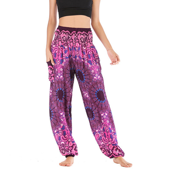 Pantalones de yoga para mujer con estampado geométrico de mandala y piedras de Buddha Stones - Púrpura - US2-8/10，UK/AU6-12/14，EU34-40/42 (F) - image 37