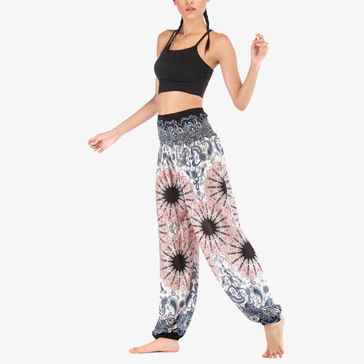 Pantalones de yoga para mujer con estampado geométrico de mandala y piedras de Buddha Stones - image 6