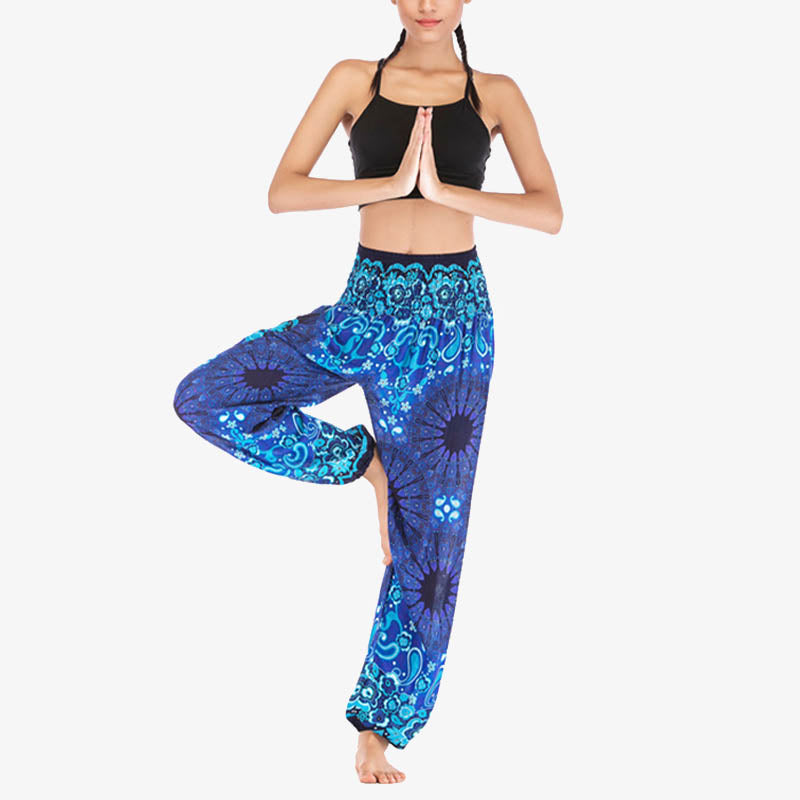 Pantalones de yoga para mujer con estampado geométrico de mandala y piedras de Buddha Stones - image 9