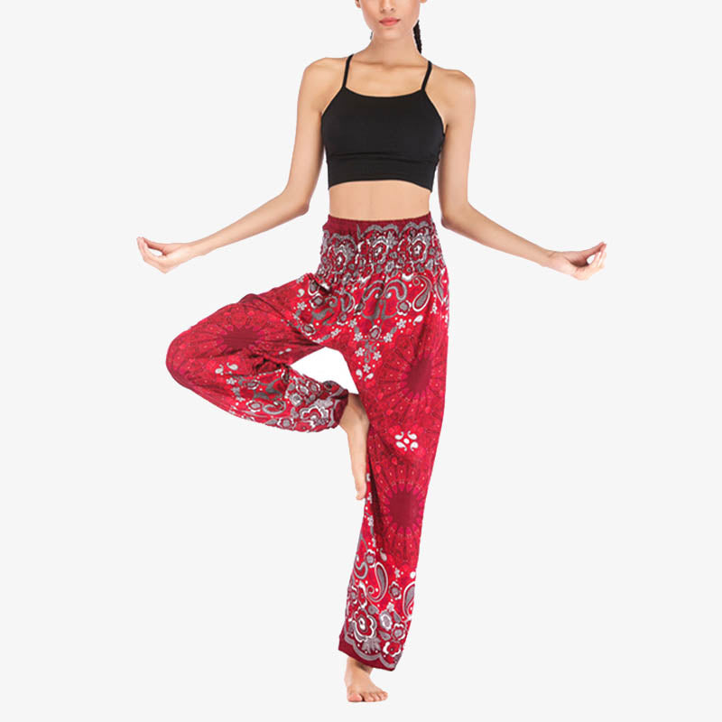 Pantalones de yoga para mujer con estampado geométrico de mandala y piedras de Buddha Stones - image 19