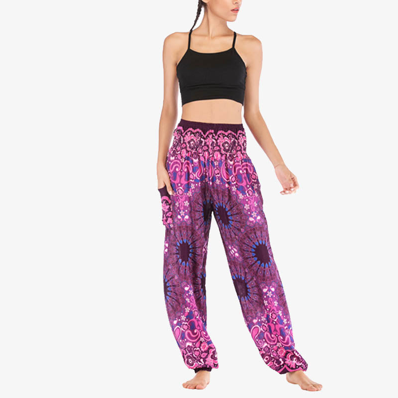 Pantalones de yoga para mujer con estampado geométrico de mandala y piedras de Buddha Stones - image 45